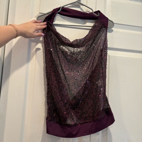 Weissman Purple Leotard and Sparkly Halter Top Costume - Size Medium - Picture 1 of 5